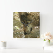 オオカミの牧用水 スクエア壁時計 (ホーム)