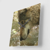 オオカミの牧用水 スクエア壁時計 (傾斜)