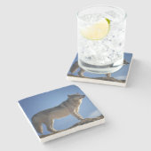 オオカミの石造りのコースター ストーンコースター (横)