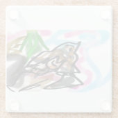 オオカミの秋の喜び ガラスコースター (裏面)