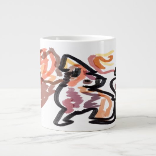 オオカミの秋の夕焼け ジャンボコーヒーマグカップ (正面)