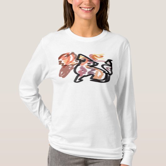 オオカミの秋の夕焼け Tシャツ (正面)