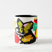 オオカミの美しい秋 ツートーンマグカップ (中央)