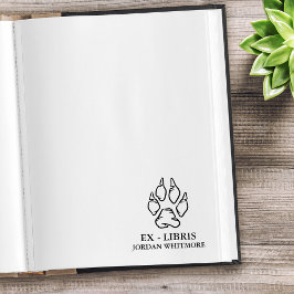 オオカミの肉球プリント エクスリブリス 個人名カスタム ラバースタンプ