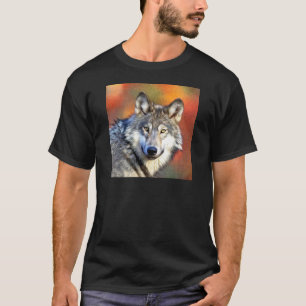 オオカミの芸術の絵画 Tシャツ
