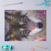 オオカミの若者の視線 薄葉紙 (クラフト)