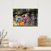 オオカミの落書きで踊る ポスター (キッチン)