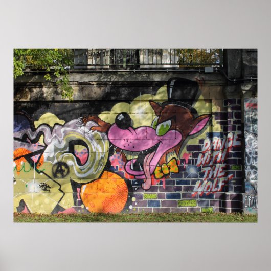 オオカミの落書きで踊る ポスター (正面)