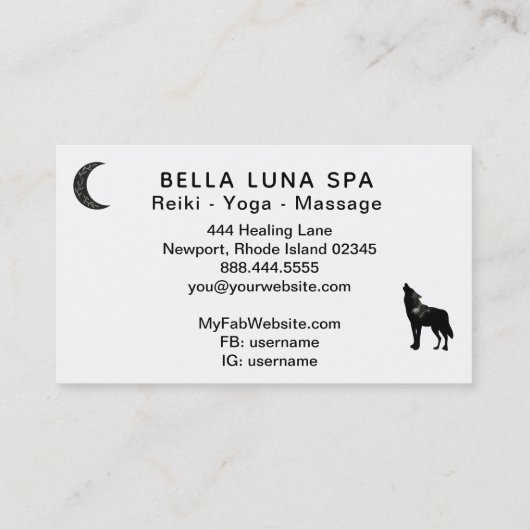 *~*オオカミの虹の松を遠吠えする宇宙の月 名刺 (裏面)