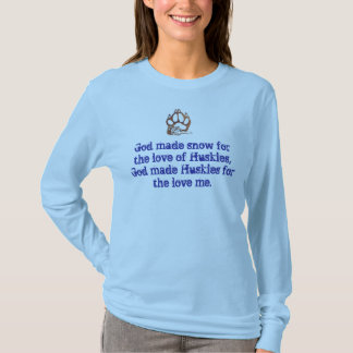 オオカミの足のプリントを置いて、神はlのための雪を…作りました tシャツ