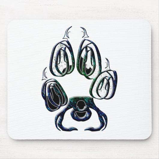 オオカミの足のプリント マウスパッド (正面)