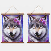 オオカミの輝き 吊り下げ型タペストリー (ダブル)