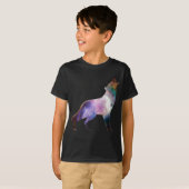 オオカミの遠吠え銀河宇宙Tシャツ Tシャツ (正面フル)