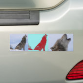 オオカミの遠吠え バンパーステッカー (車上)