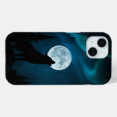オオカミの遠吠え 満月 オーロラ フォンケース Case-Mate iPhoneケース (裏面 (横))