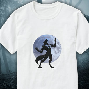 オオカミの遠吠え – 満月 Tシャツ