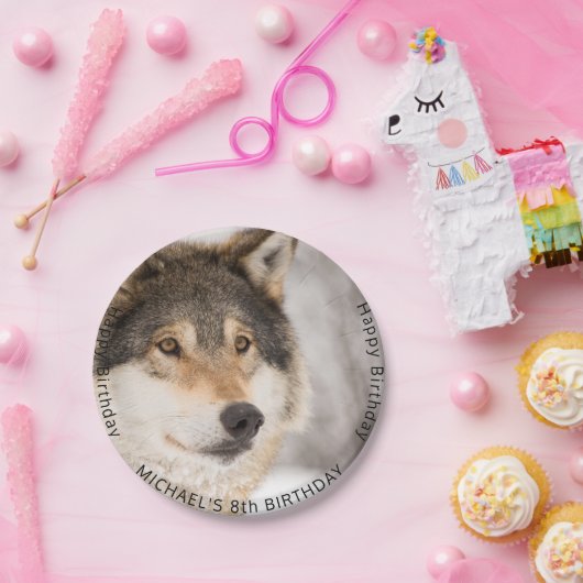 オオカミの野生の男の子の誕生日パーティー ペーパープレート (パーティー)