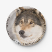 オオカミの野生の男の子の誕生日パーティー ペーパープレート (正面)
