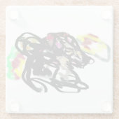 オオカミの野生の秋 ガラスコースター (裏面)