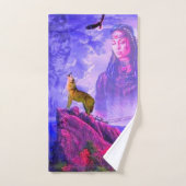 オオカミの霊の素晴らし呼び声 バスタオルセット (ハンドタオル)