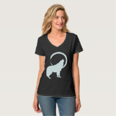 オオカミの霊獣 聖なるシャーマン ネイティブアメリカン C Tシャツ (正面フル)