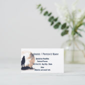 オオカミの頭のロゴ動物ハウリングムーン 名刺 (スタンド正面)