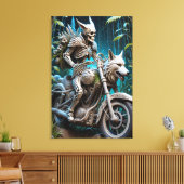 オオカミの頭を取り付けたチョッパーのスケルトン キャンバスプリント (インサイチュ (リビング))