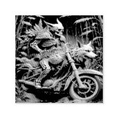 オオカミの頭を取り付けたチョッパーのスケルトン セルフインキングスタンプ (デザイン)