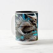 オオカミの頭を取り付けたチョッパーのスケルトン ツートーンマグカップ (正面左)