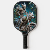オオカミの頭を取り付けたチョッパーのスケルトン ピックルボールラケット (正面)