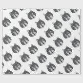 オオカミの頭部 ラッピングペーパー (フラット)