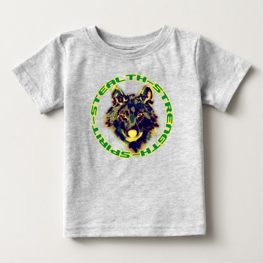 オオカミの頭 ベビーTシャツ (正面)