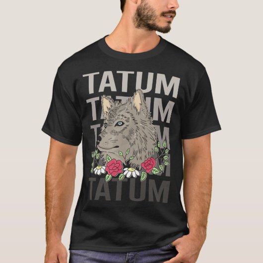 オオカミの頭 - Tatum 名前 Tシャツ (正面)