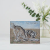 オオカミの風光明媚な野生動物の写生ポストカード ポストカード (スタンド正面)