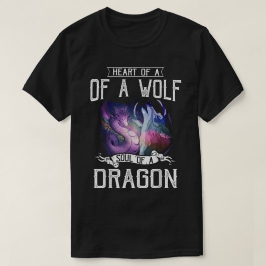 オオカミの魂のハート- Wolf Warrior T-Sh Tシャツ (デザイン正面)