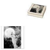 オオカミの鳴き声とムーンウィンターゴムスタンプ ラバースタンプ (押印)