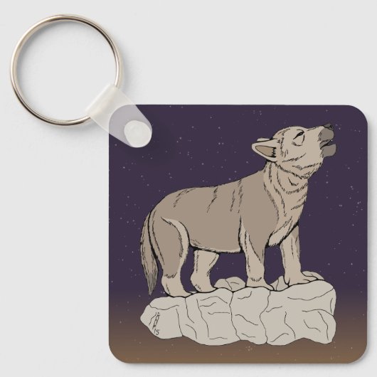 オオカミの鳴き声 キーホルダー (正面)