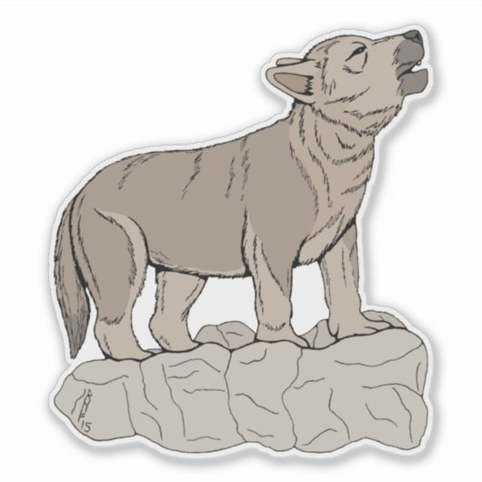 オオカミの鳴き声 シール (正面)