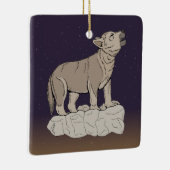 オオカミの鳴き声 セラミックオーナメント (右)