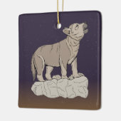 オオカミの鳴き声 セラミックオーナメント (左)