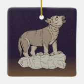 オオカミの鳴き声 セラミックオーナメント (裏面)