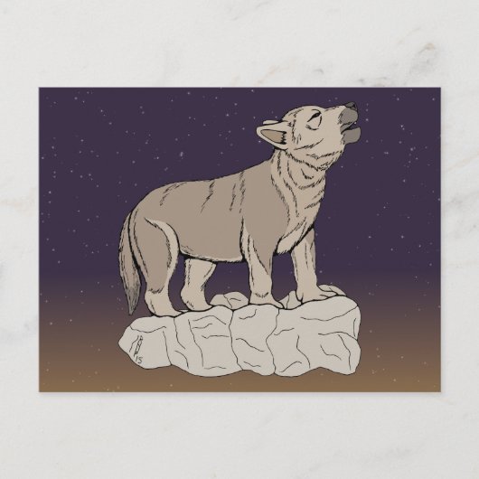 オオカミの鳴き声 ポストカード (正面)