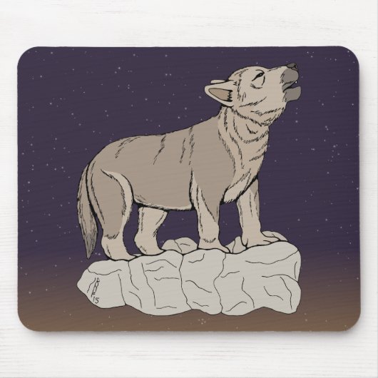 オオカミの鳴き声 マウスパッド (正面)