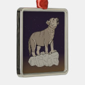 オオカミの鳴き声 メタルオーナメント (右)