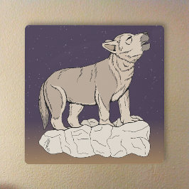 オオカミの鳴き声 メタルプリント