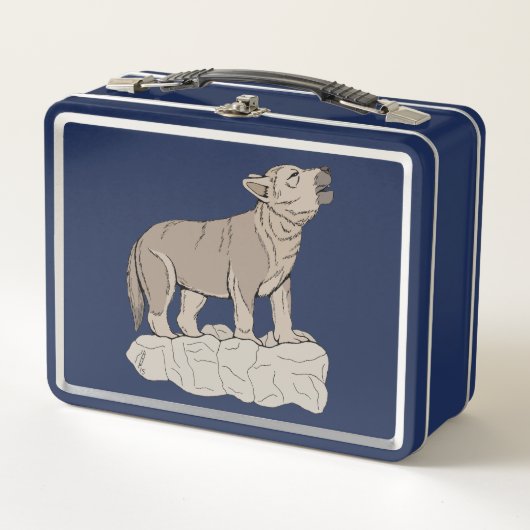 オオカミの鳴き声 メタルランチボックス (正面)