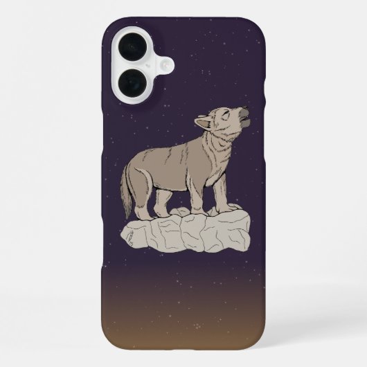 オオカミの鳴き声 iPhoneケース (裏面)