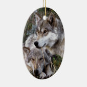 オオカミの~のデジタル油の苦痛 セラミックオーナメント (右)