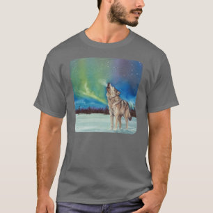 オオカミのTシャツを遠ぼえする踊りライト Tシャツ