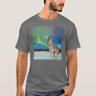 オオカミのTシャツを遠ぼえする踊りライト Tシャツ